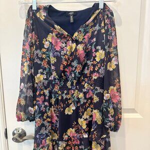 AQUA girls' floral dress with ruffle size XL